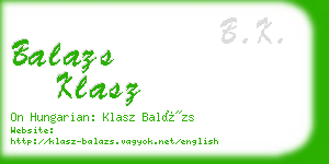 balazs klasz business card